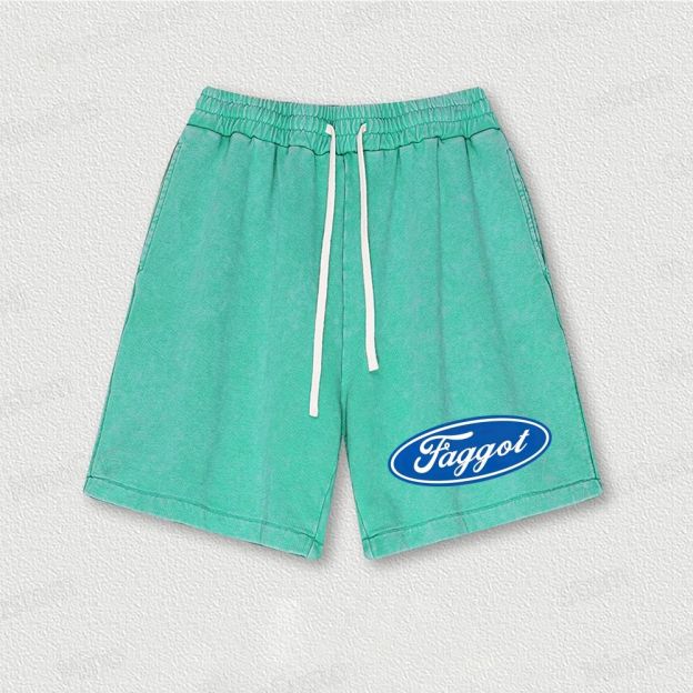 Faggot Pride Y2K Washed Vintage Shorts