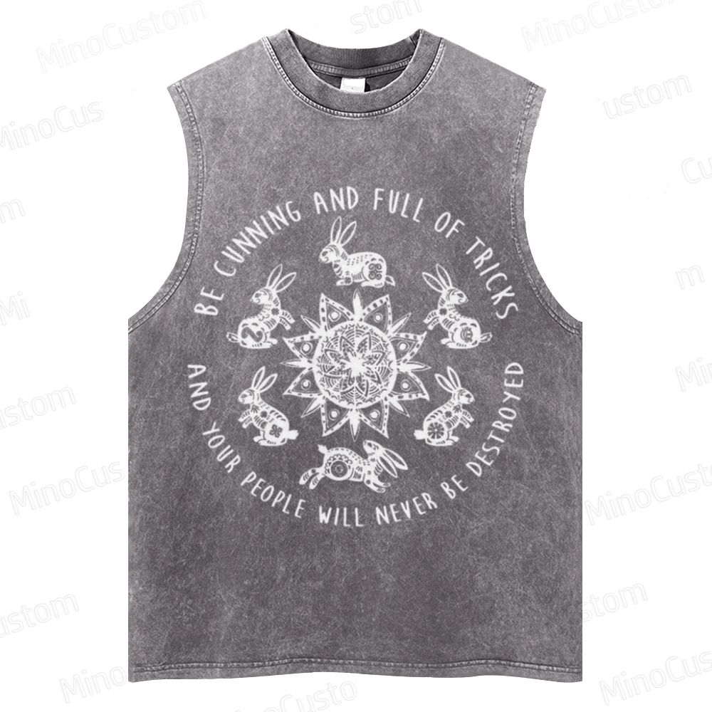 Vintage Rabbit Mandala Sleeveless Tank Top