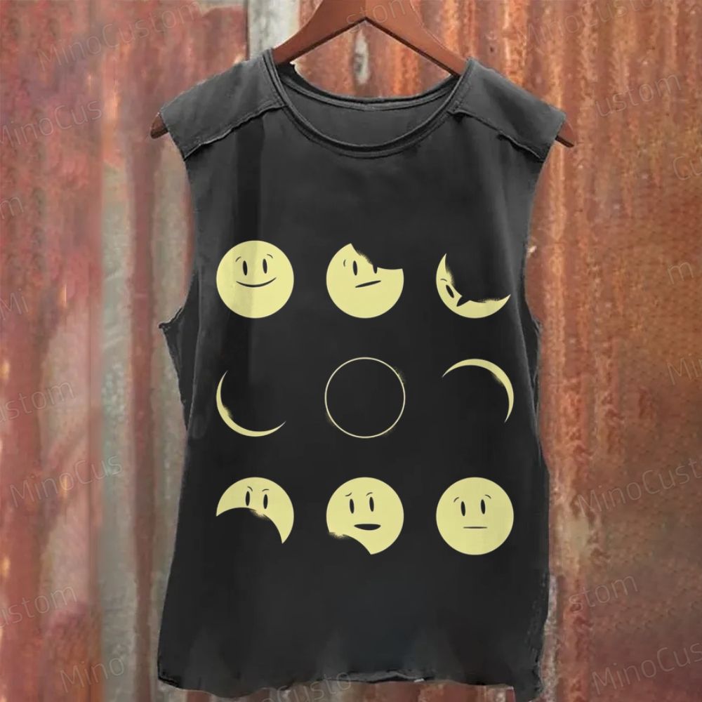 Eclipse Emoji Washed Tank Top 