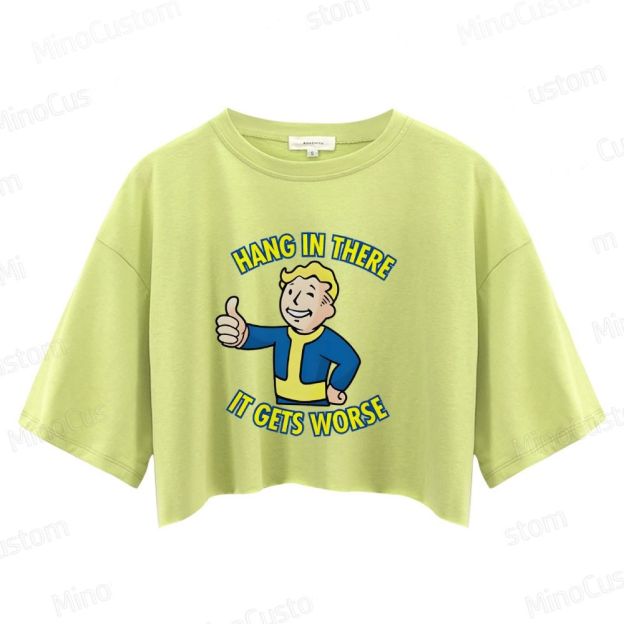 Hang In There lt Gets Worse Crop Tops 