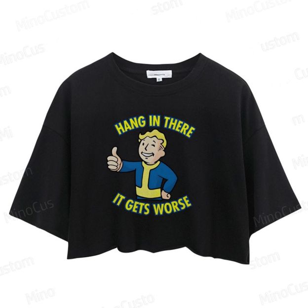 Hang In There lt Gets Worse Crop Tops 