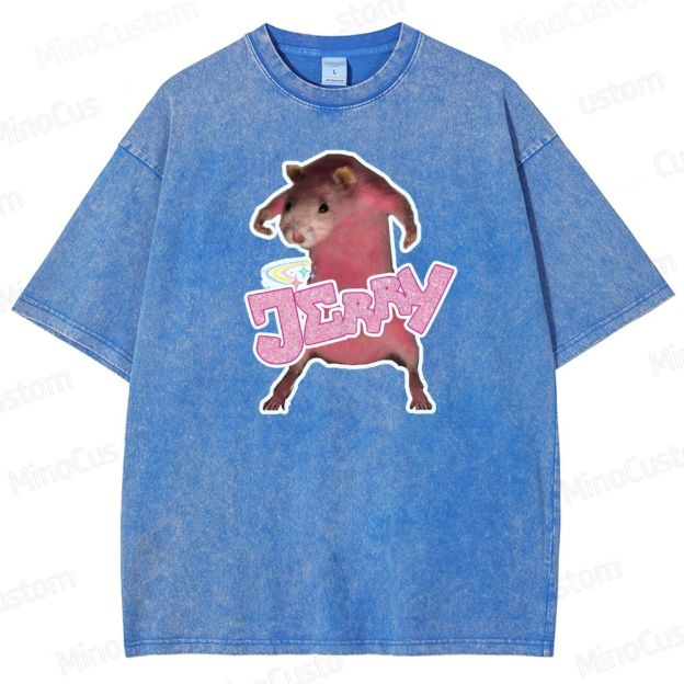 Pink hamster Jerry  Washed T-Shirt 