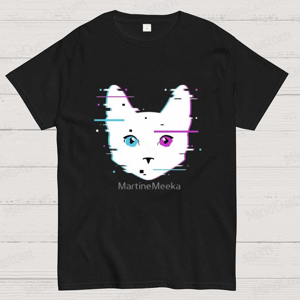 Glitch Cat "MartineMeeka" Graphic T - Shirt