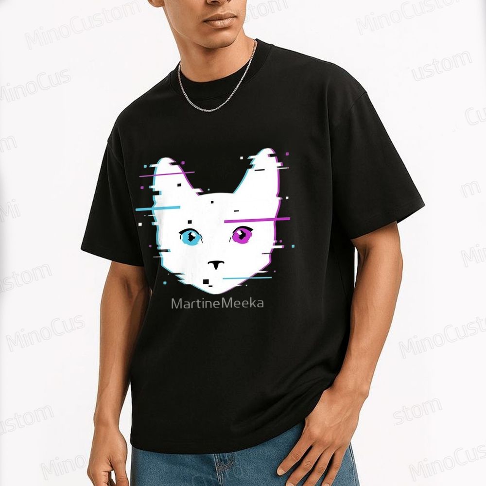 Glitch Cat "MartineMeeka" Graphic T - Shirt