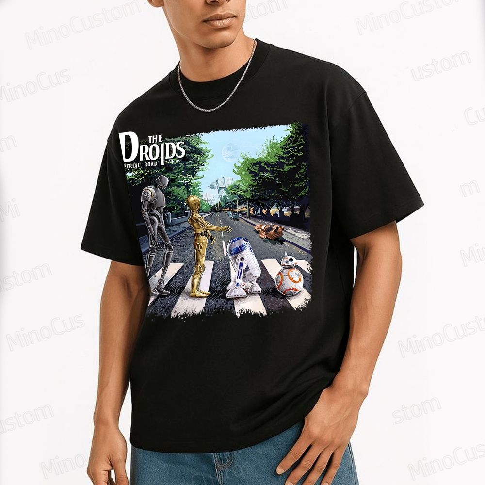 The Droids You Are Looking For, Are Crossing The Street. Cotton T-shirt 