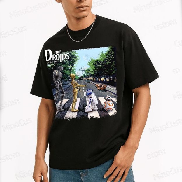 The Droids You Are Looking For, Are Crossing The Street. Cotton T-shirt 
