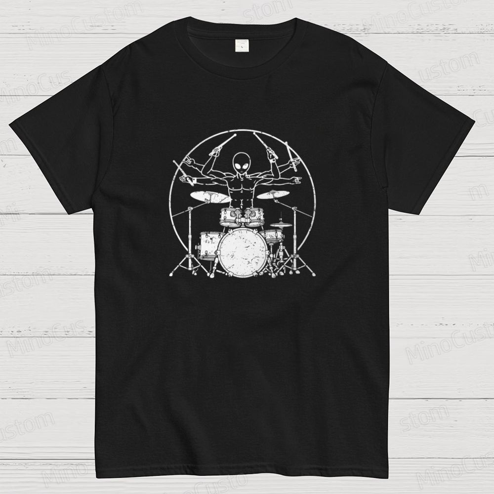 Alien Drummer Graphic T - Shirt