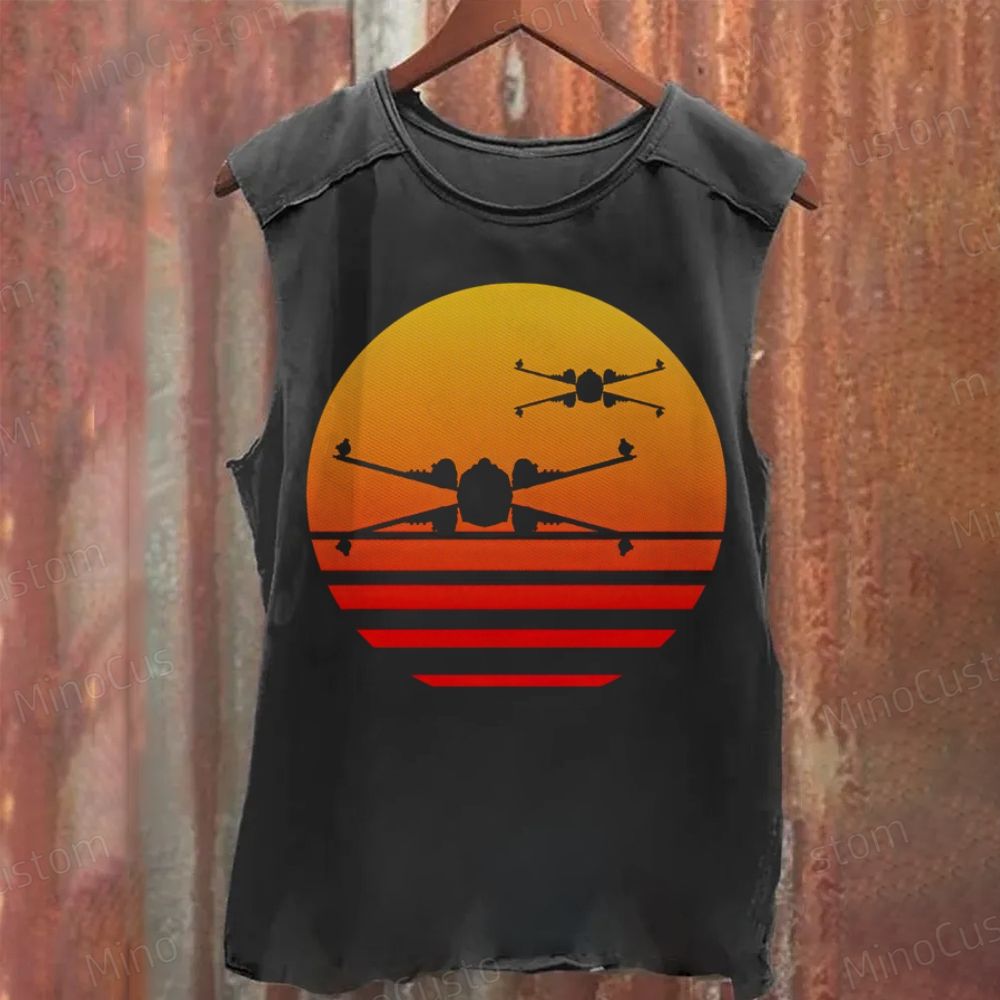 Sunset X-Wing Starfighter Washed Tank Top 