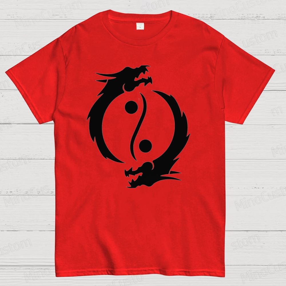 Yin Yang Dragon Graphic T - Shirt