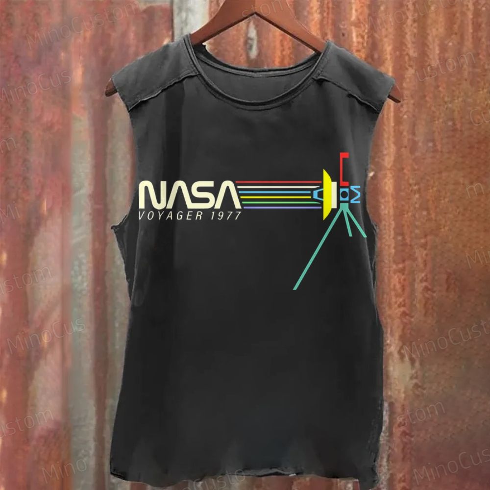 Retro NASA Voyager Spacecraft Washed Tank Top 