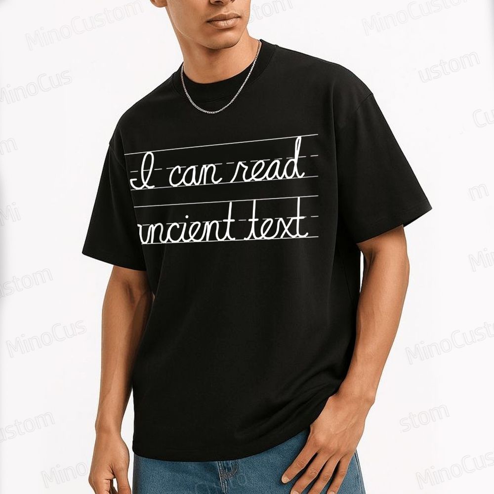 Ancient Text Cotton T-shirt 