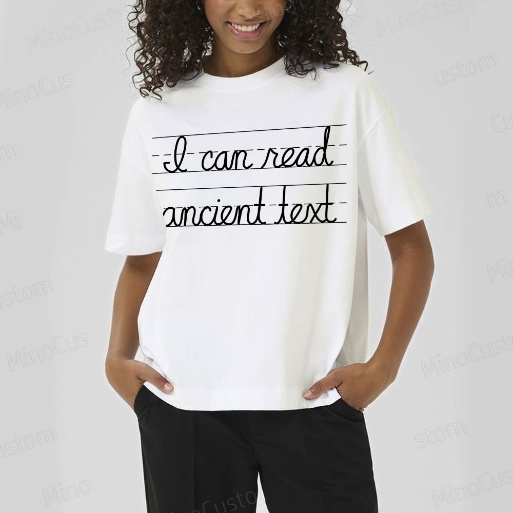 Ancient Text Cotton T-shirt 