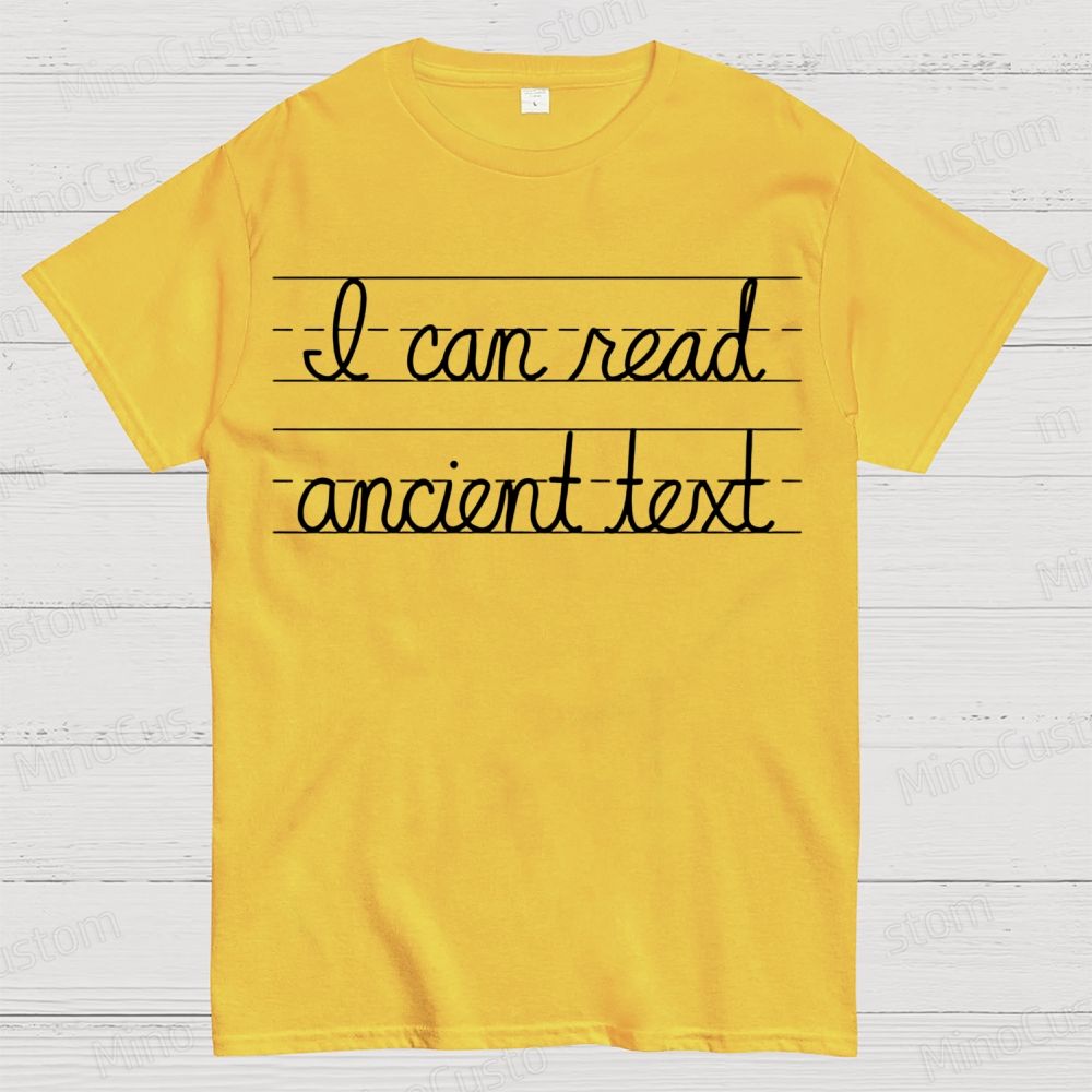Ancient Text Cotton T-shirt 