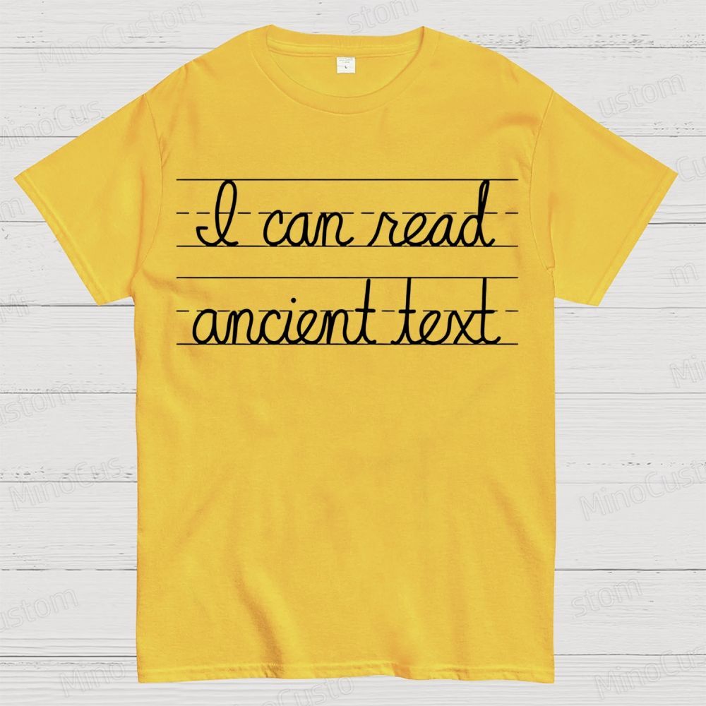 Ancient Text Cotton T-shirt 