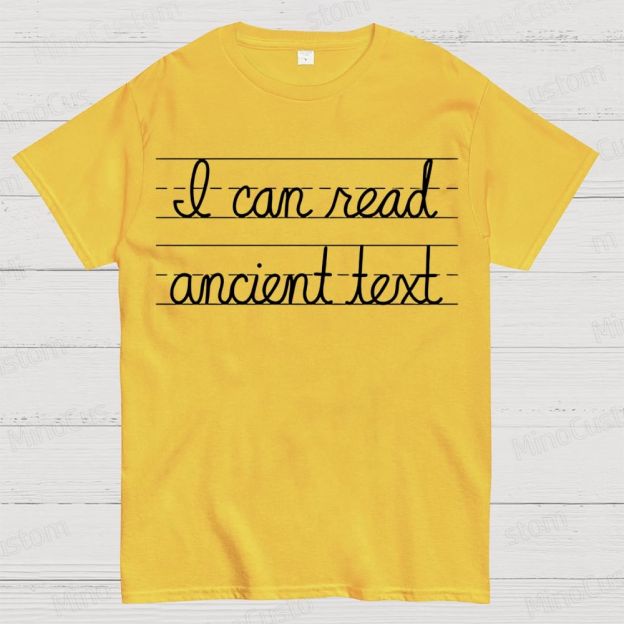 Ancient Text Cotton T-shirt 