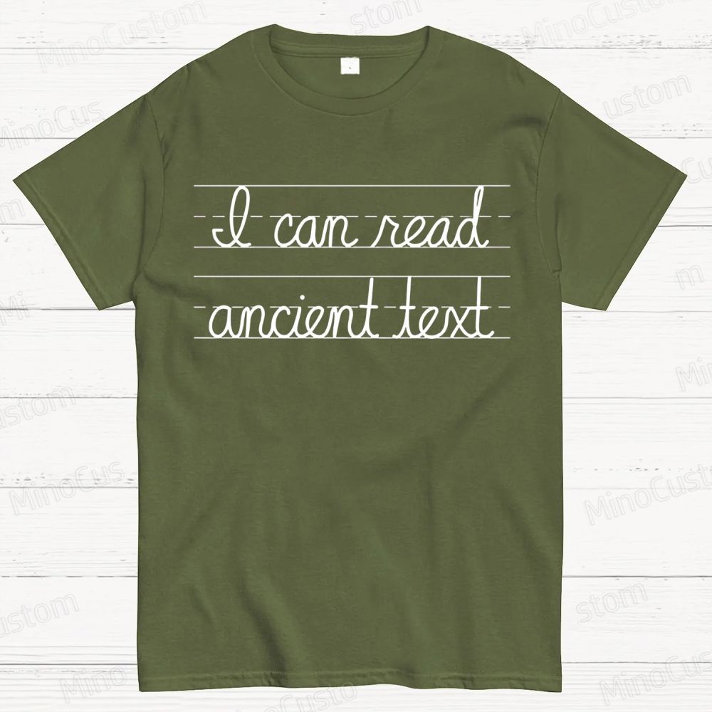 Ancient Text Cotton T-shirt 