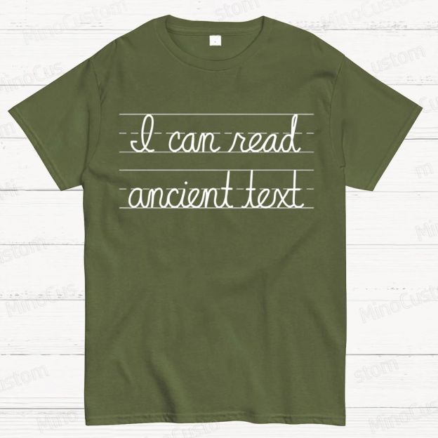 Ancient Text Cotton T-shirt 