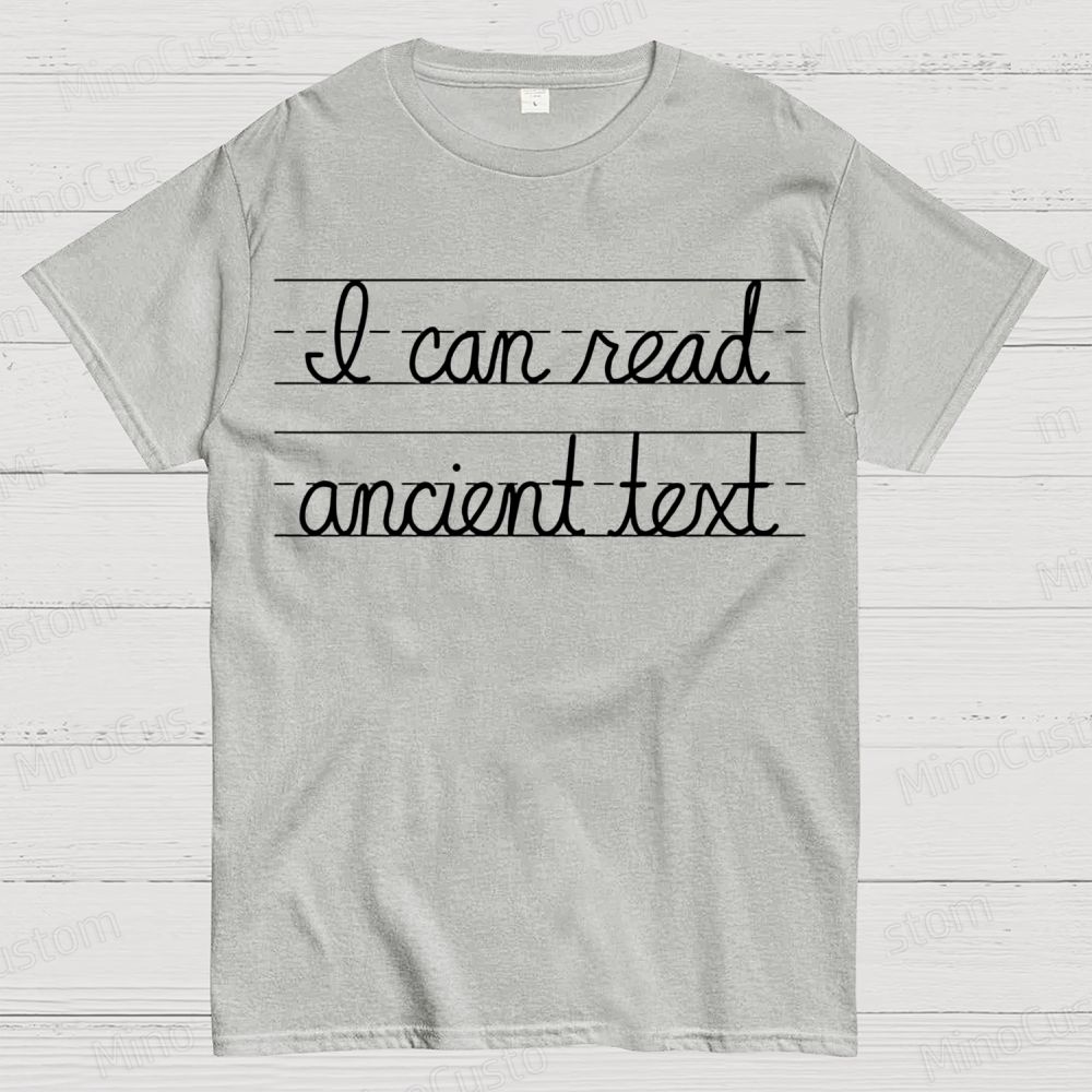 Ancient Text Cotton T-shirt 