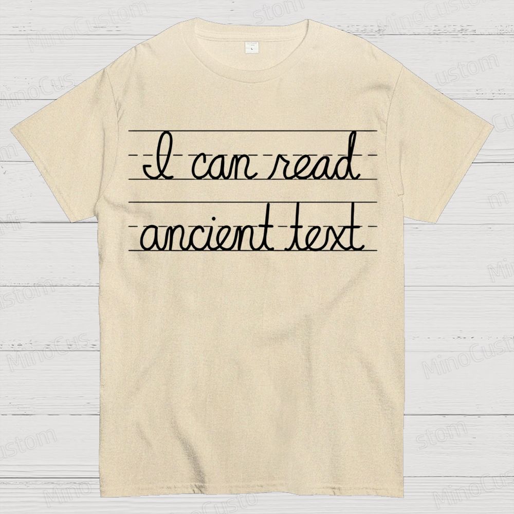 Ancient Text Cotton T-shirt 