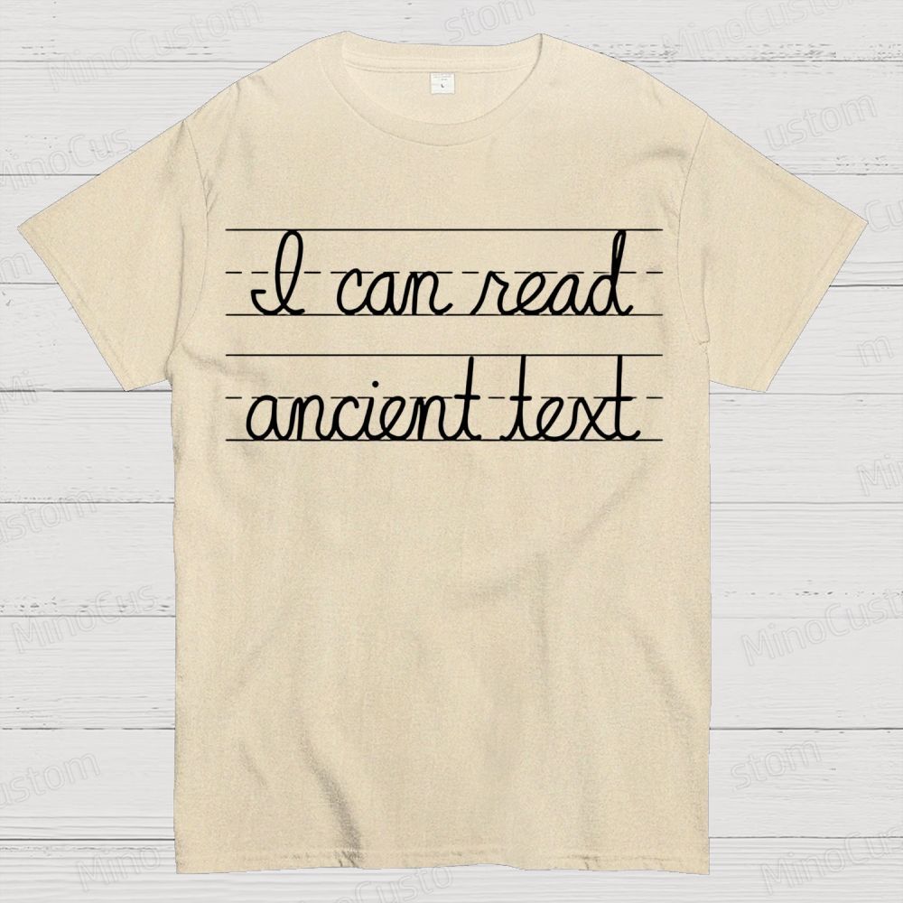 Ancient Text Cotton T-shirt 