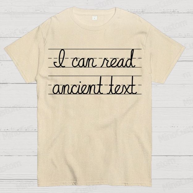 Ancient Text Cotton T-shirt 