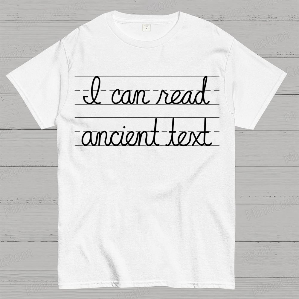 Ancient Text Cotton T-shirt 