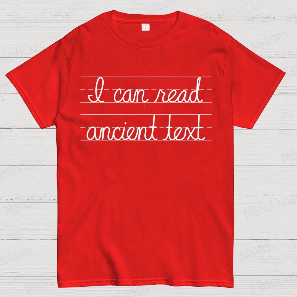Ancient Text Cotton T-shirt 