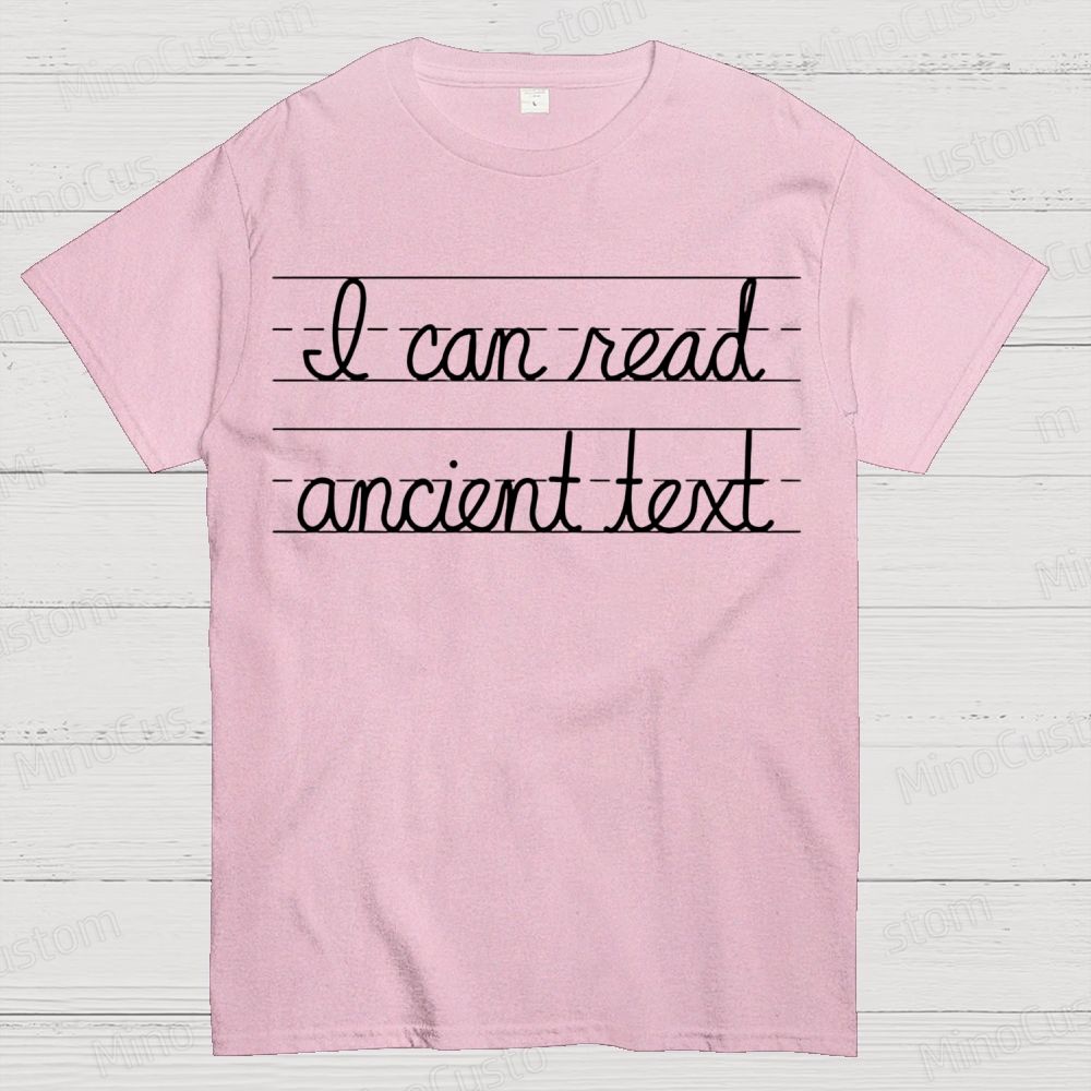 Ancient Text Cotton T-shirt 