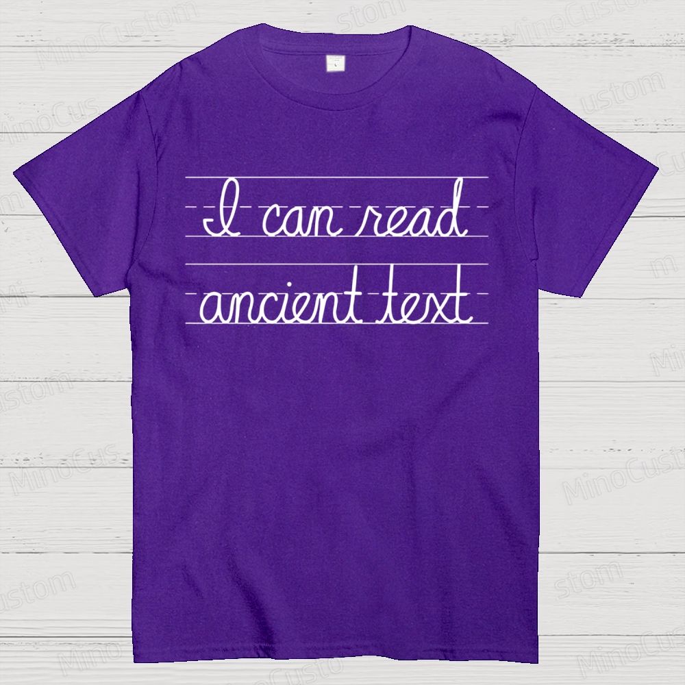 Ancient Text Cotton T-shirt 