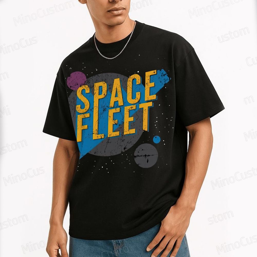 Space Fleet Geek Cotton T-shirt 