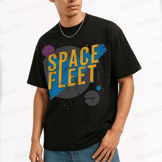 Space Fleet Geek Cotton T-shirt 