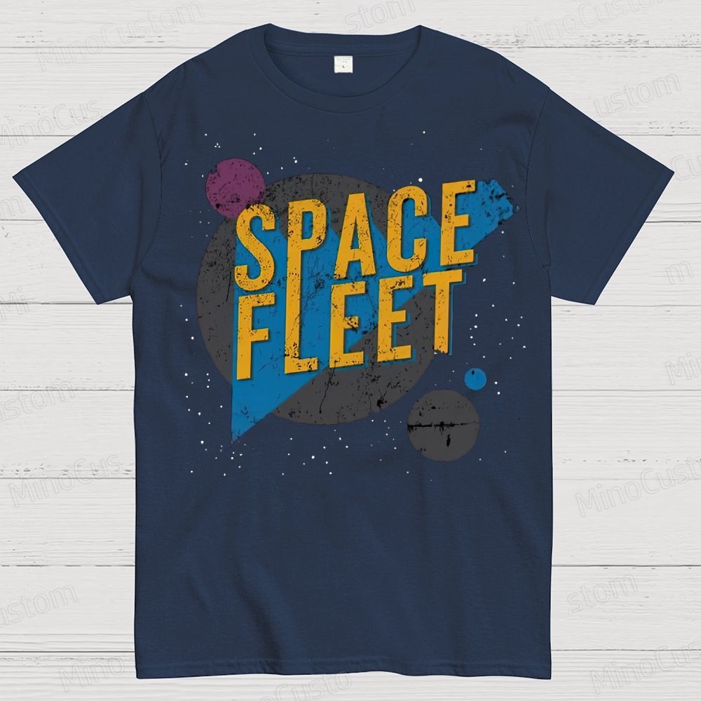 Space Fleet Geek Cotton T-shirt 
