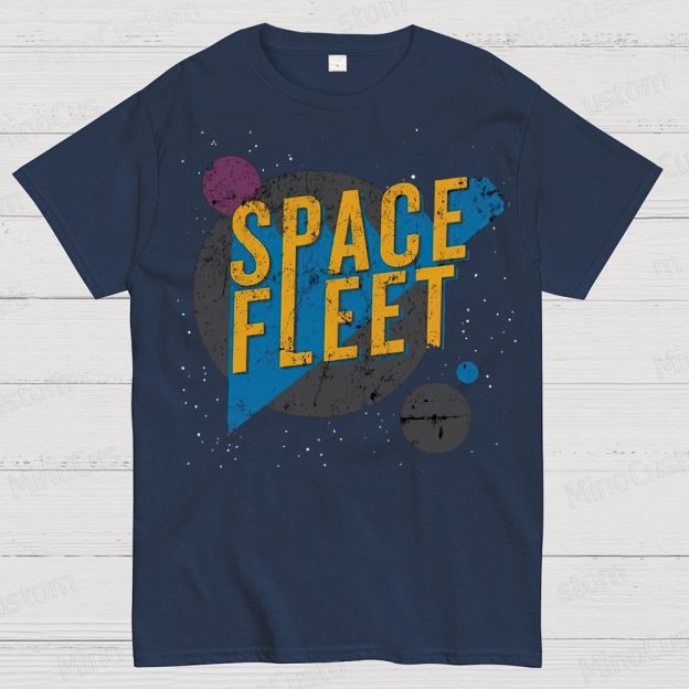 Space Fleet Geek Cotton T-shirt 