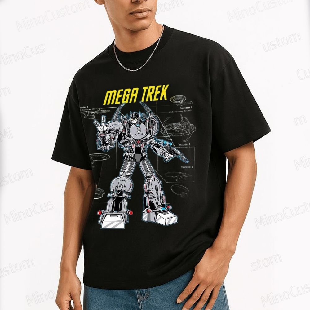 Mega Trek Robot Blueprint Graphic T - Shirt
