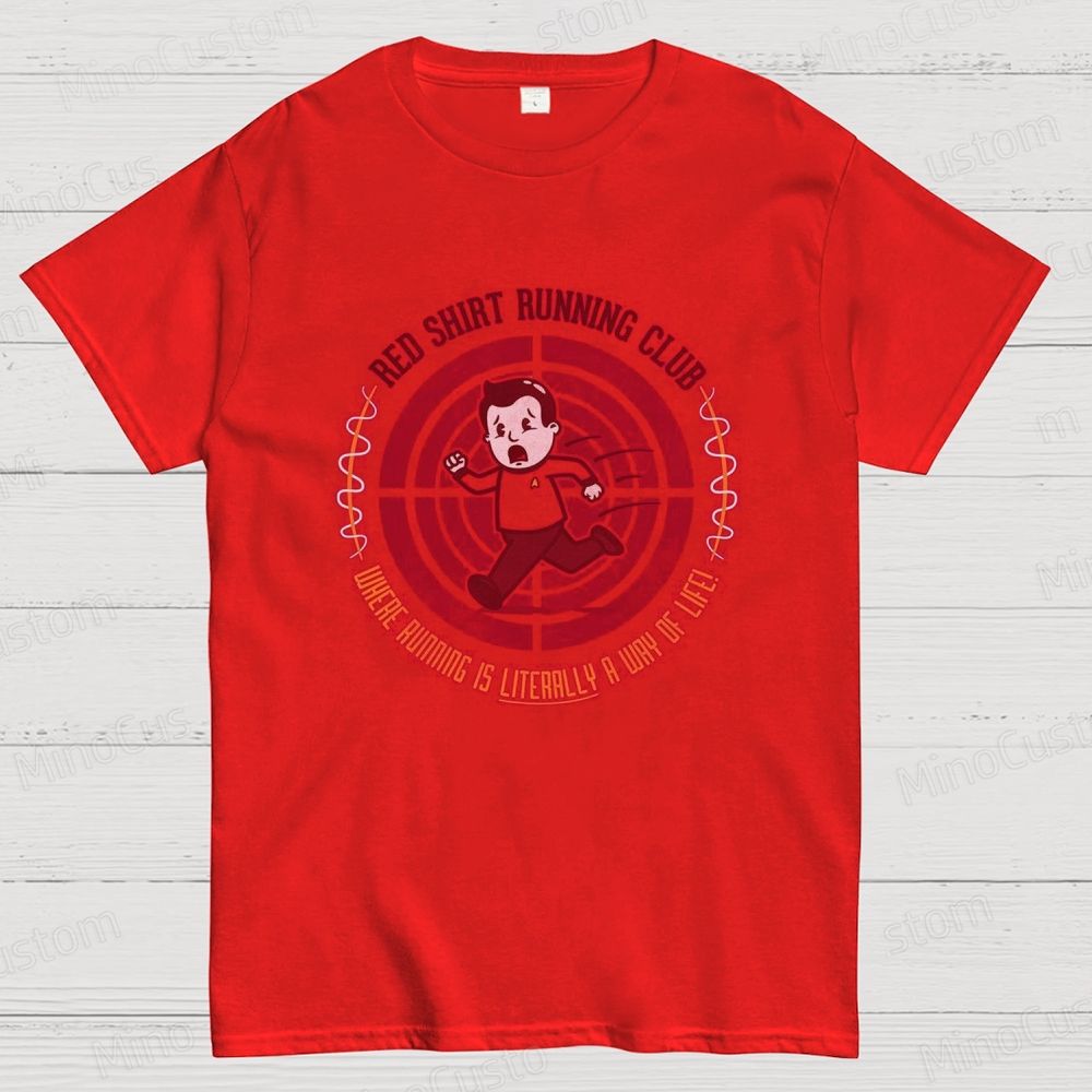 Star Trek Red Shirt Running Club Funny Graphic T - Shirt