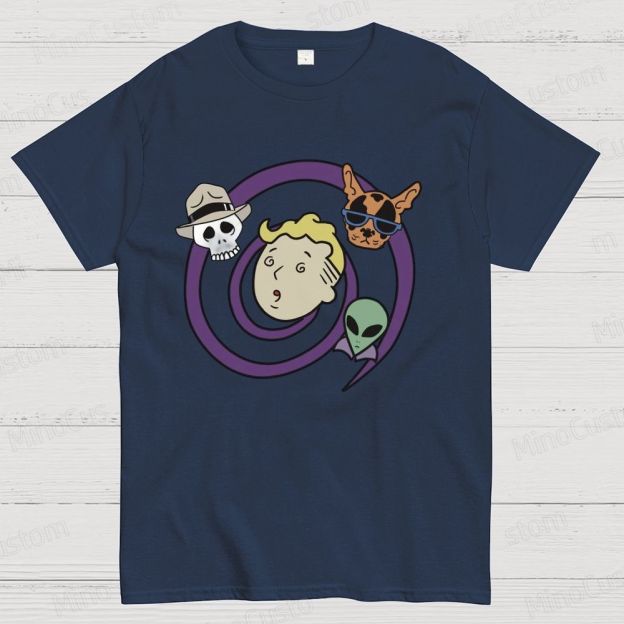 Fallout - Inspired Character Spiral Graphic T - Shirt