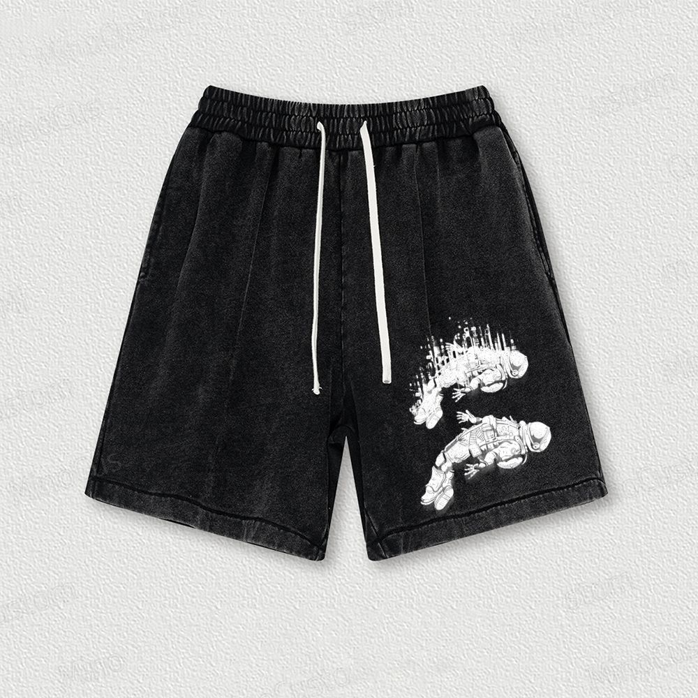 Astronaut Lost In Space Washed Vintage Shorts