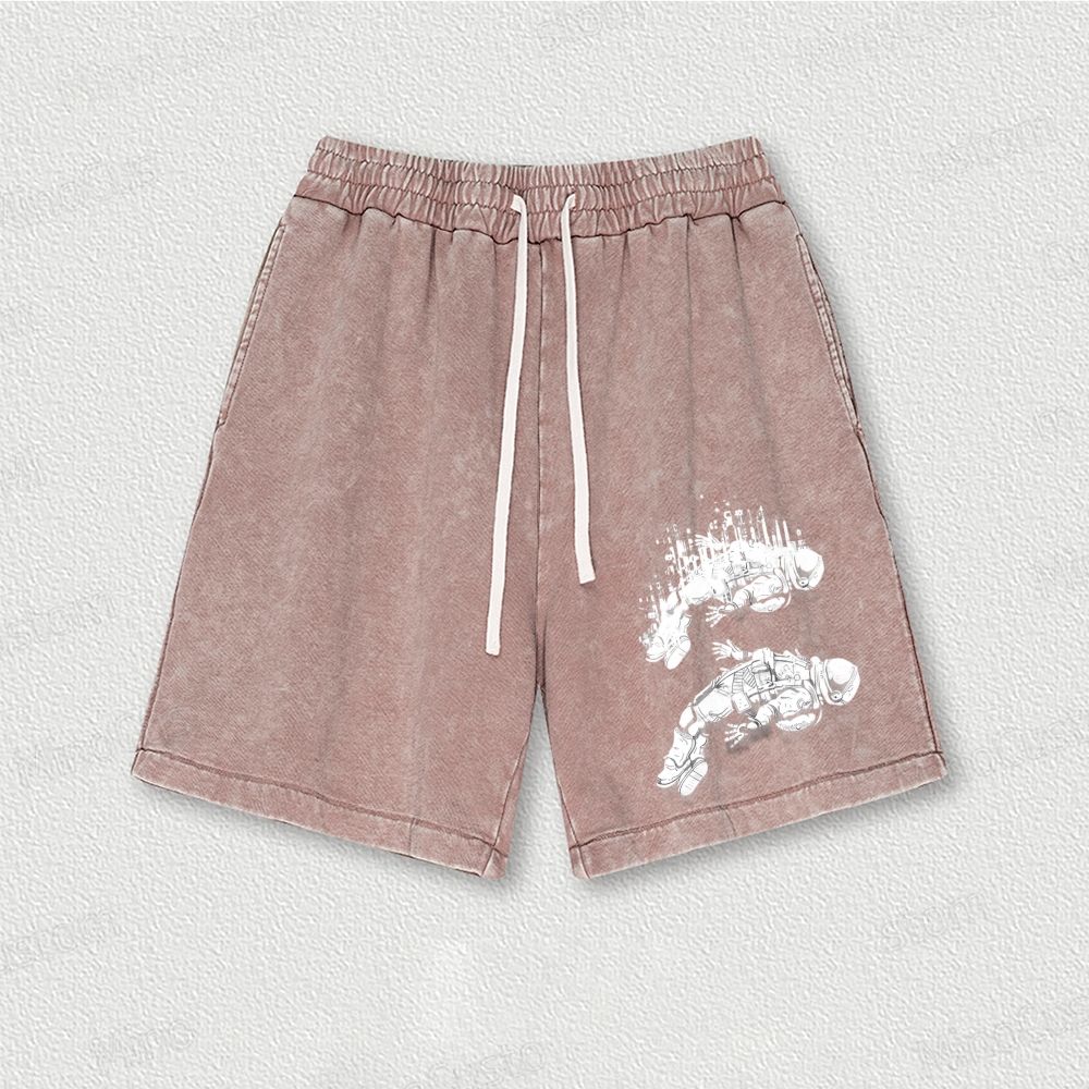 Astronaut Lost In Space Washed Vintage Shorts