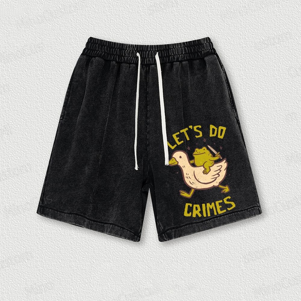 Let's do Crimes Geek Washed Vintage Shorts 
