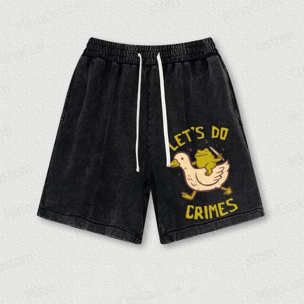 Let's do Crimes Geek Washed Vintage Shorts 