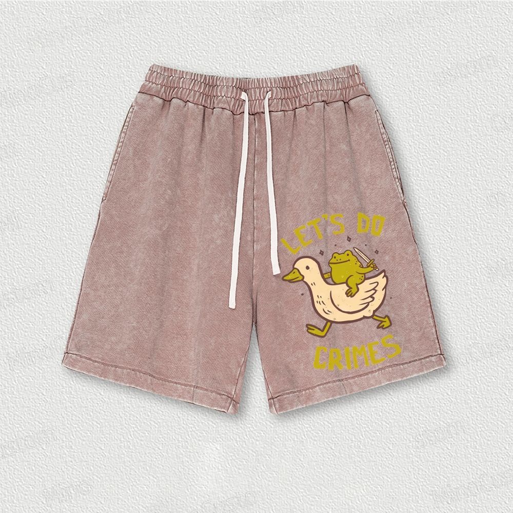 Let's do Crimes Geek Washed Vintage Shorts 