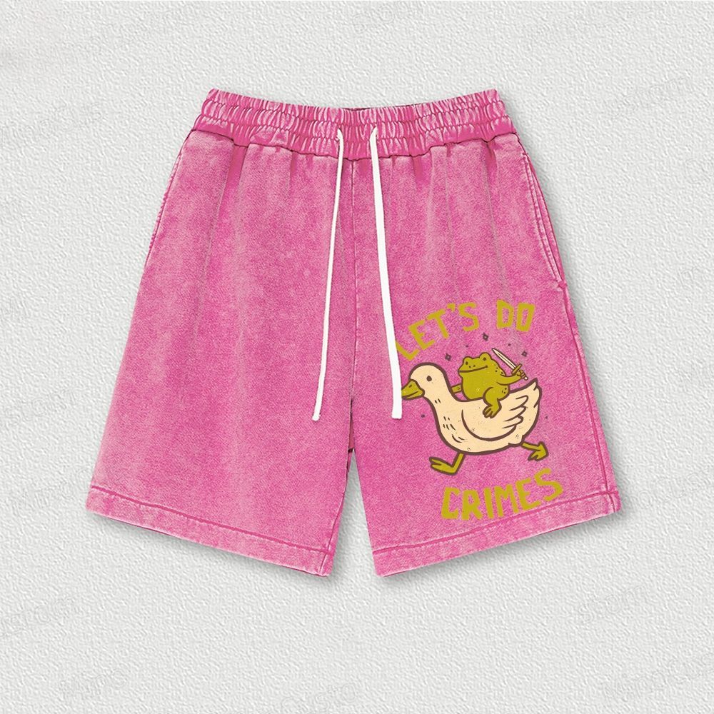 Let's do Crimes Geek Washed Vintage Shorts 