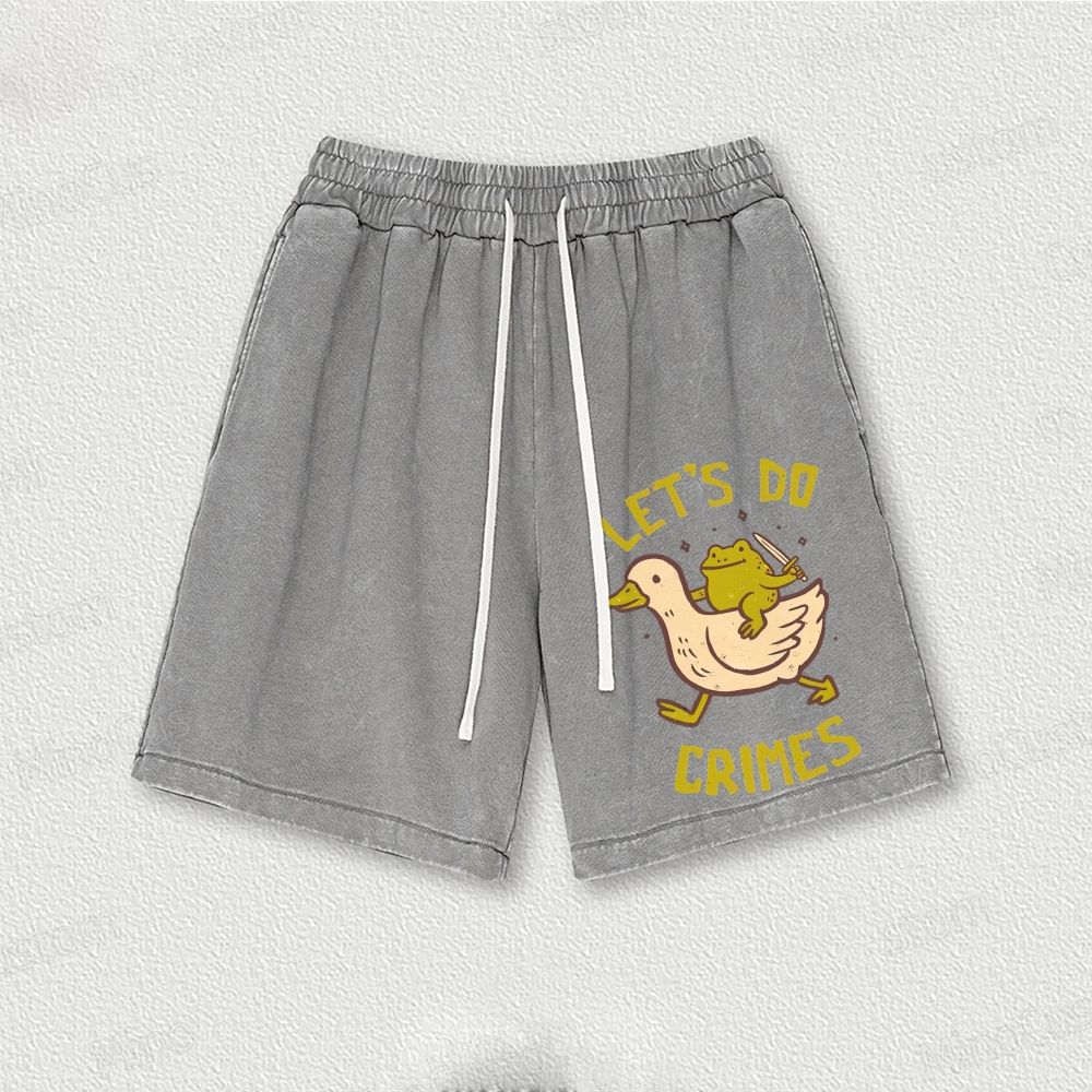 Let's do Crimes Geek Washed Vintage Shorts 