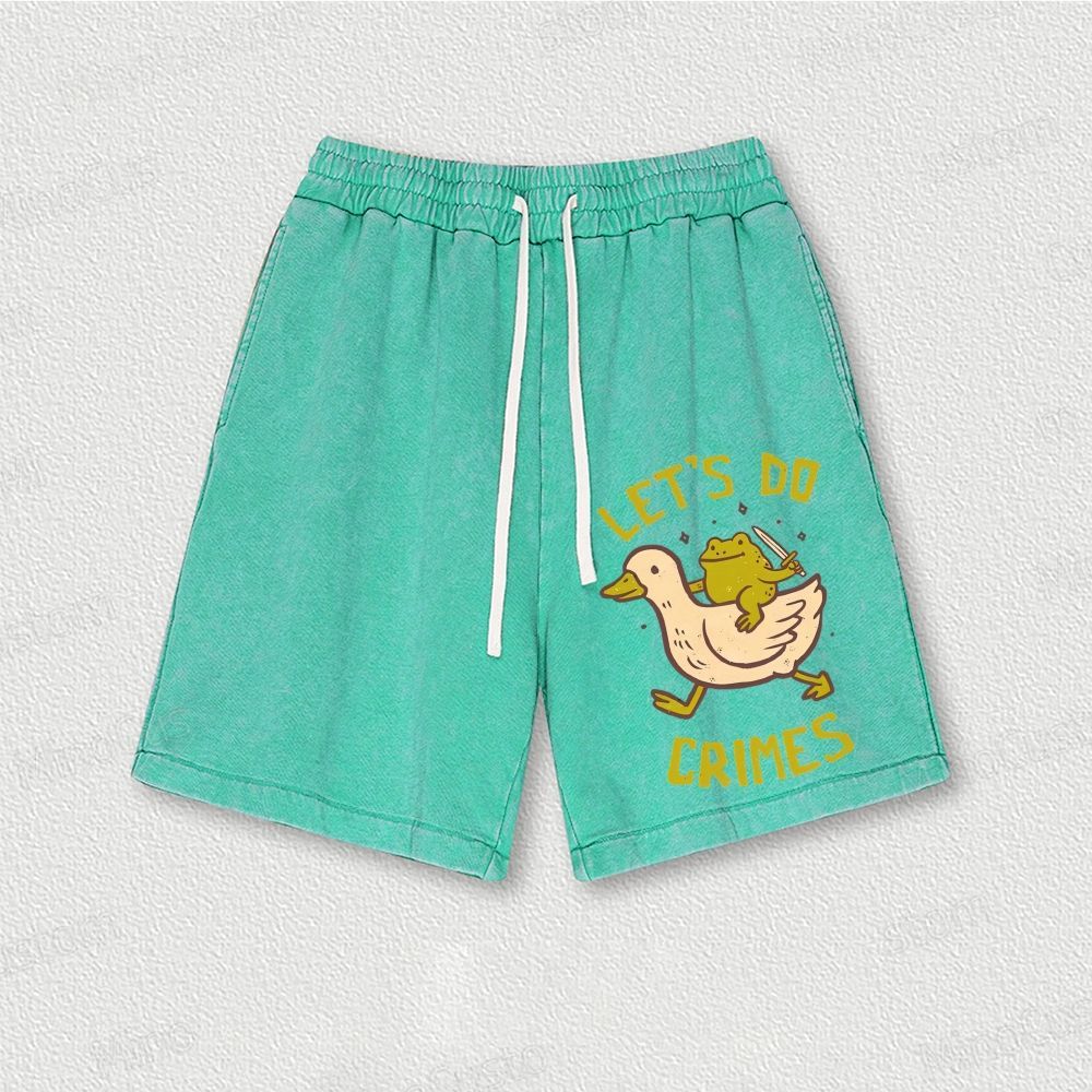 Let's do Crimes Geek Washed Vintage Shorts 