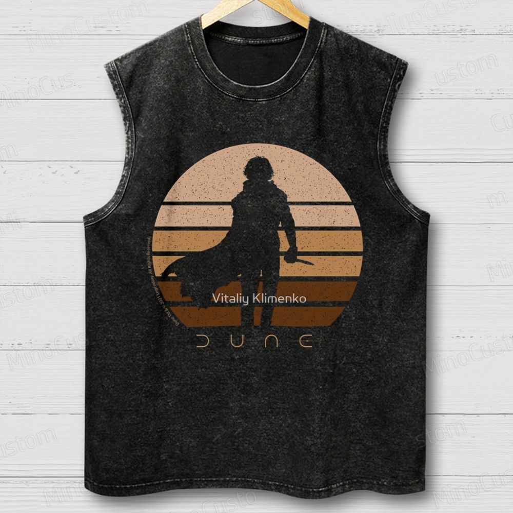 Vintage Washed Dune Silhouette Tank Top