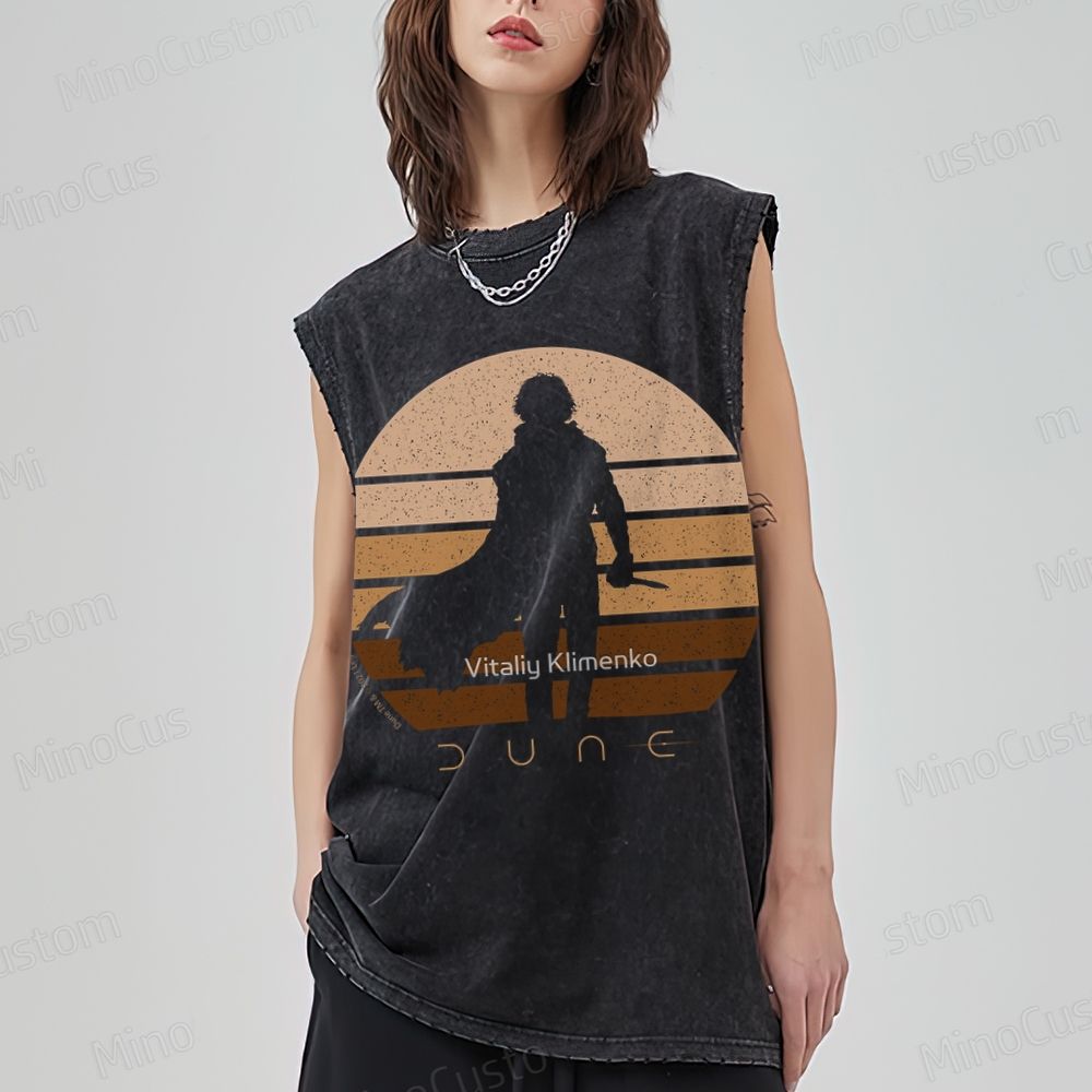 Vintage Washed Dune Silhouette Tank Top