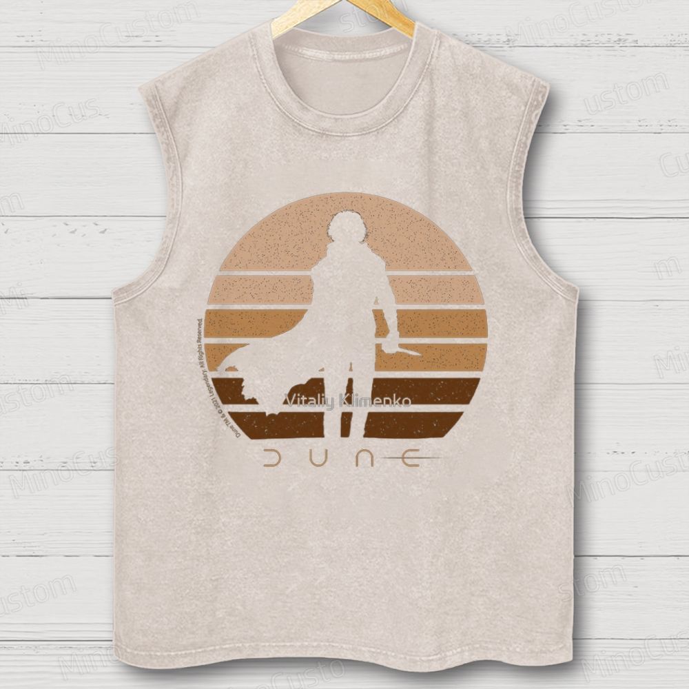 Vintage Washed Dune Silhouette Tank Top