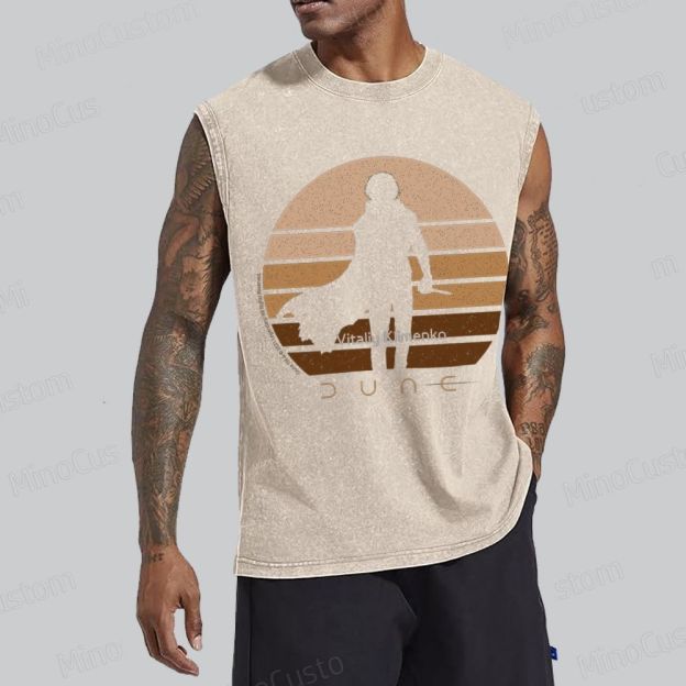 Vintage Washed Dune Silhouette Tank Top