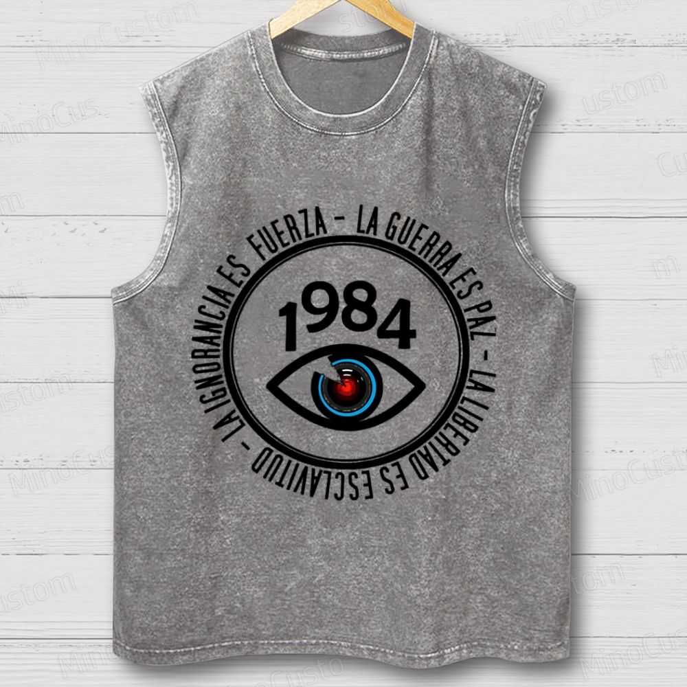 Vintage Washed "1984" Eye Graphic Tank Top