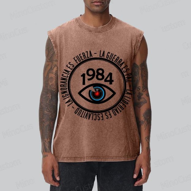 Vintage Washed "1984" Eye Graphic Tank Top